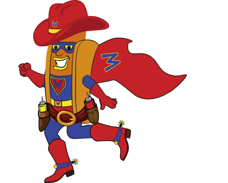 Austin 2 Hot Dog Wally’s superhero mascot